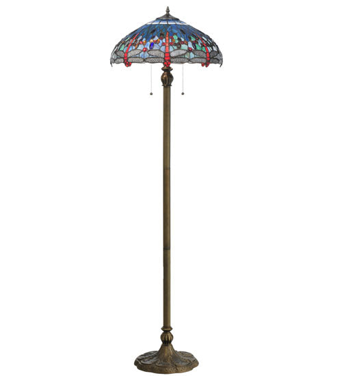 Meyda 60"H Tiffany Hanginghead Dragonfly Floor Lamp '118843