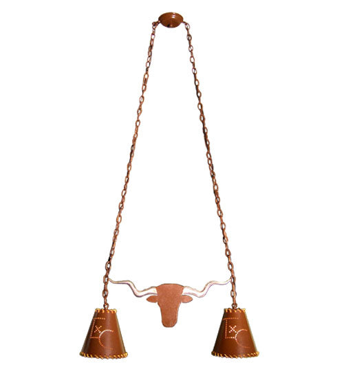 Meyda 32" Long Texas Longhorn 2 Light Island Pendant '11887