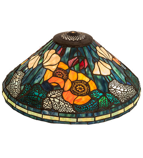 Meyda 16" Wide Tiffany Poppy Cone Shade '119550