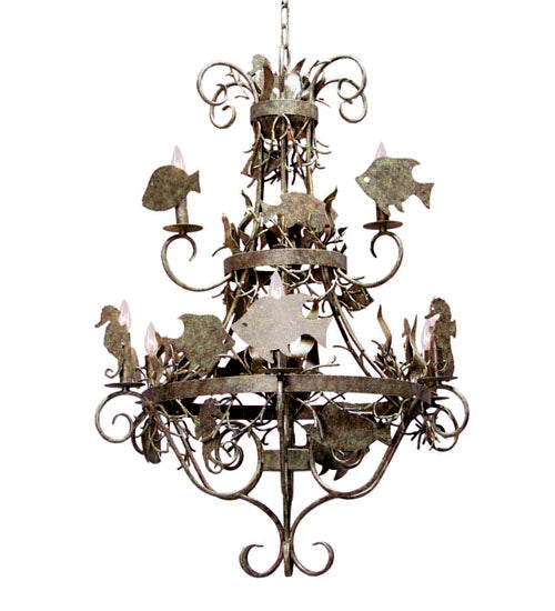 Meyda 32" Wide De La Mar 9 Light Chandelier '119762