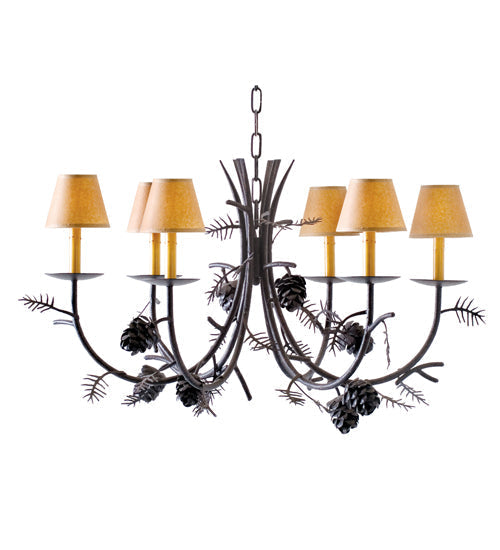 Meyda 42" Wide Pinecone 6 Light Chandelier '119769