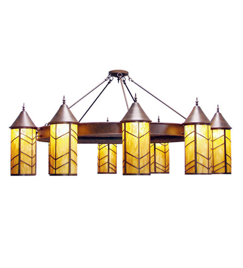 Meyda 90" Wide Chevron 10 Light Chandelier 120255