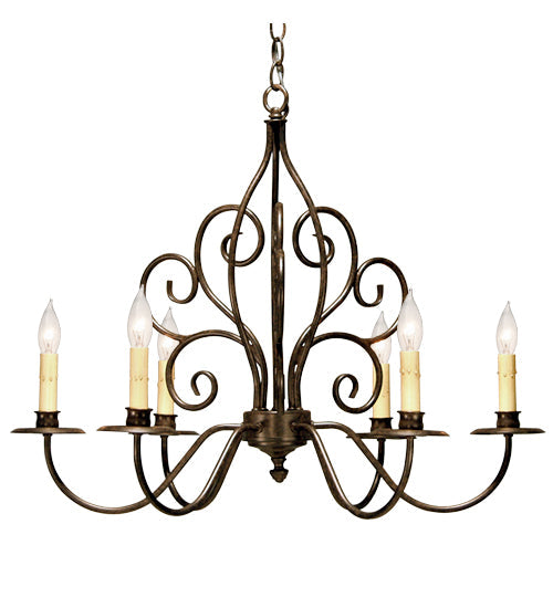 Meyda 28" Wide Eve 6 Light Chandelier 120793