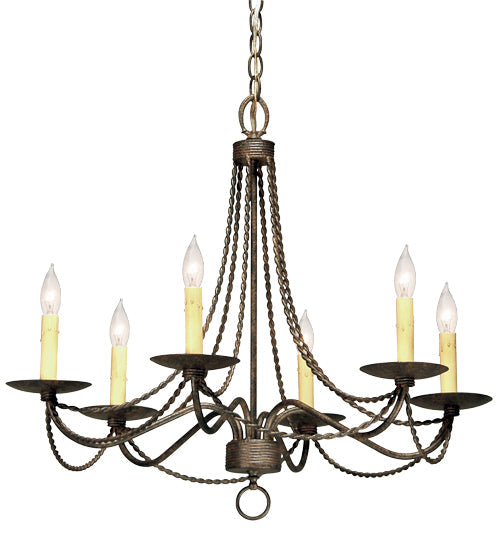 Meyda 28" Wide Edwin 6 Light Chandelier 120794