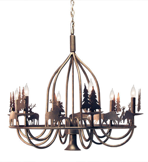 Meyda 32" Wide Ciervo 6 Light Chandelier 120983