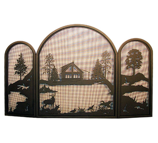 Meyda 44"W X 31"H Quiet Pond Fireplace Screen 122977