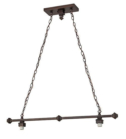 Meyda 38" Long Mahogany Bronze 2 LT Pendant Hardware 124543