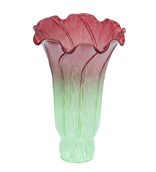 Meyda  4" Wide X 6" High Seafoam/Cranberry Pond Lily Shade '124700