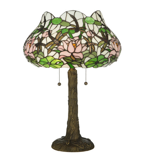 Meyda 22.5"H Dragonfly Flower Table Lamp '125091