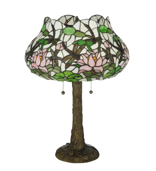 Meyda 22.5"H Dragonfly Flower Table Lamp '125091