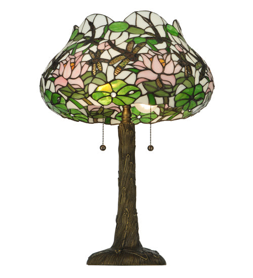 Meyda 22.5"H Dragonfly Flower Table Lamp '125091