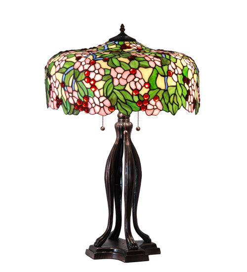 Meyda 30" High Tiffany Cherry Blossom Table Lamp- 126749