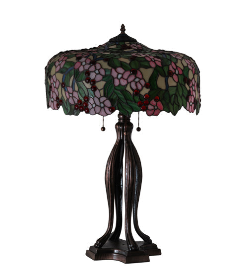 Meyda 30" High Tiffany Cherry Blossom Table Lamp- 126749