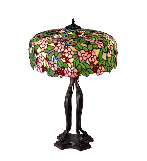 Meyda 30" High Tiffany Cherry Blossom Table Lamp- 126749