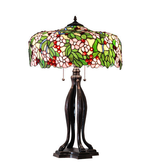 Meyda 30" High Tiffany Cherry Blossom Table Lamp- 126749