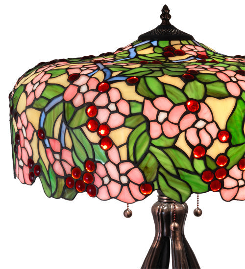 Meyda 30" High Tiffany Cherry Blossom Table Lamp- 126749