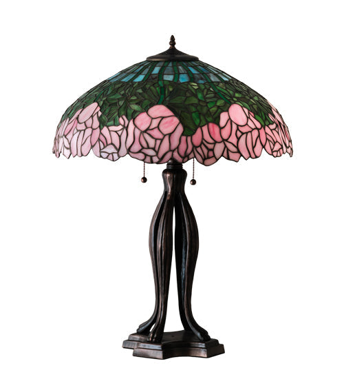 Meyda 30" High Tiffany Cabbage Rose Table Lamp- 126904