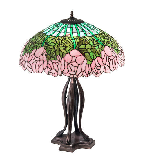 Meyda 30" High Tiffany Cabbage Rose Table Lamp- 126904