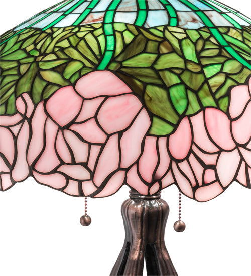 Meyda 30" High Tiffany Cabbage Rose Table Lamp- 126904