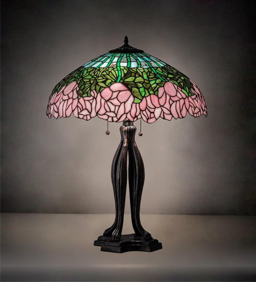 Meyda 30" High Tiffany Cabbage Rose Table Lamp- 126904