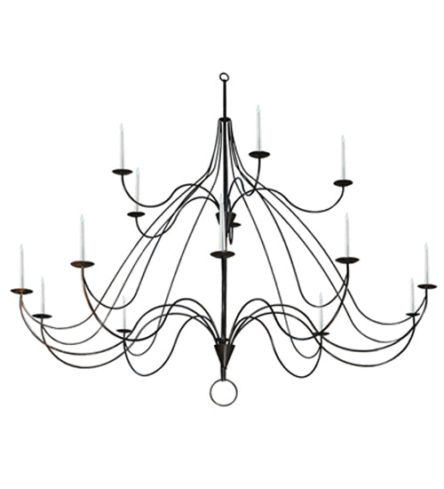 Meyda 96"W Polonaise 15 Candles Two Tier Chandelier 127595