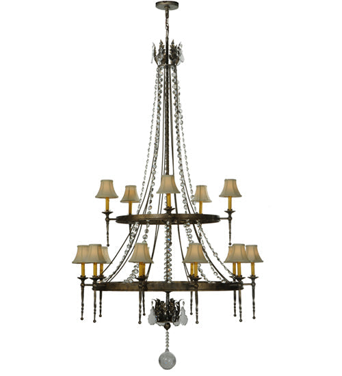 Meyda 48" Wide Amaury 15 Light Two Tier Chandelier- 132050