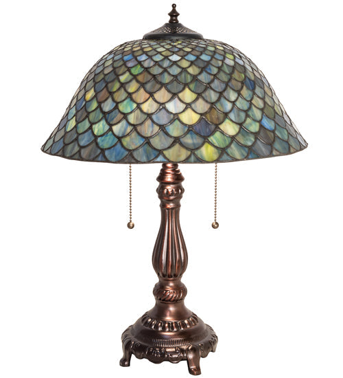 Meyda 22" High Tiffany Fishscale Table Lamp- 132148