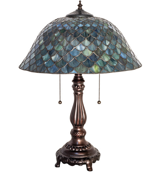 Meyda 22" High Tiffany Fishscale Table Lamp- 132148