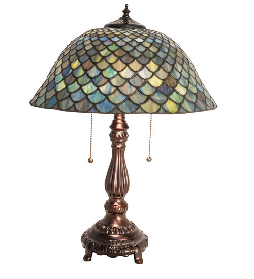 Meyda 22" High Tiffany Fishscale Table Lamp- 132148