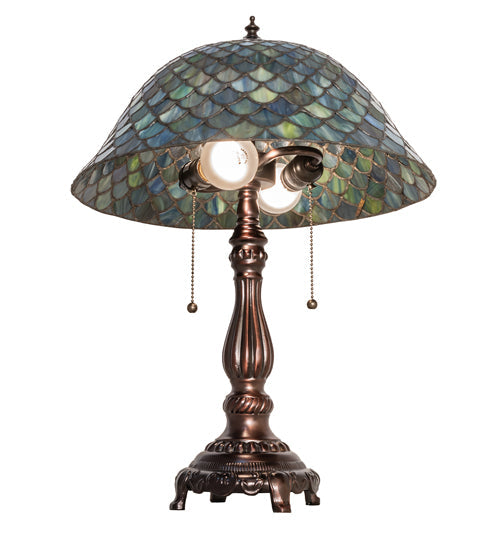 Meyda 22" High Tiffany Fishscale Table Lamp- 132148