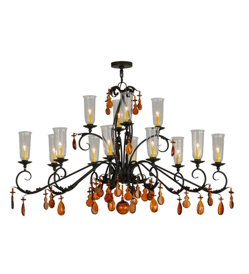 Meyda 64"l Windsor 14 Lt Oblong Chandelier- 136485