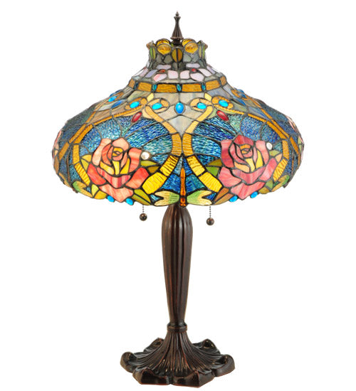 Meyda 26"H Dragonfly Rose Table Lamp '138108