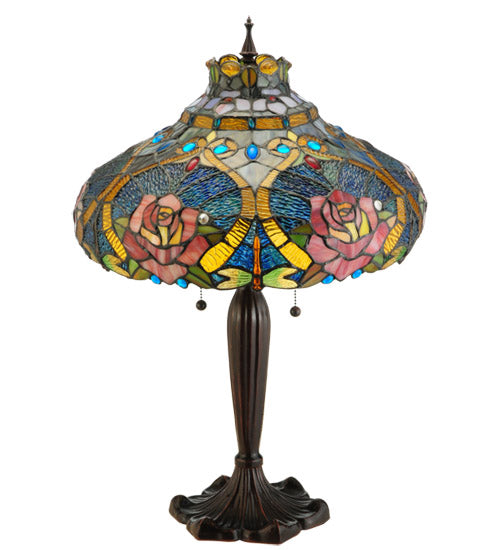 Meyda 26"H Dragonfly Rose Table Lamp '138108