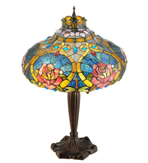 Meyda 26"H Dragonfly Rose Table Lamp '138108