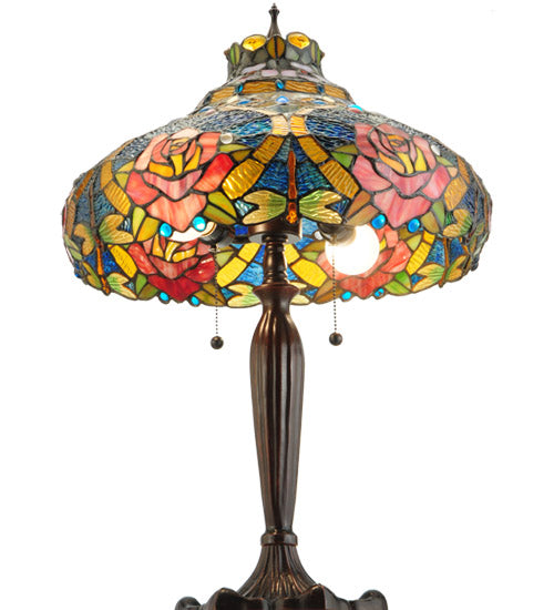 Meyda 26"H Dragonfly Rose Table Lamp '138108