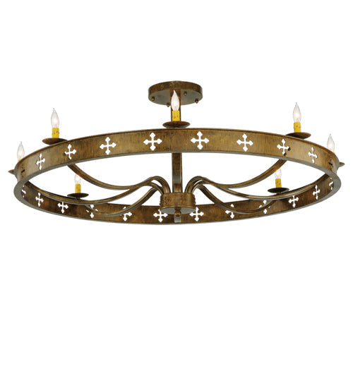 Meyda 48" Wide Byzantine 8 Light Semi-Flushmount '138435