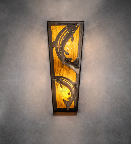 Meyda 5" Wide Leaping Trout Wall Sconce '140840