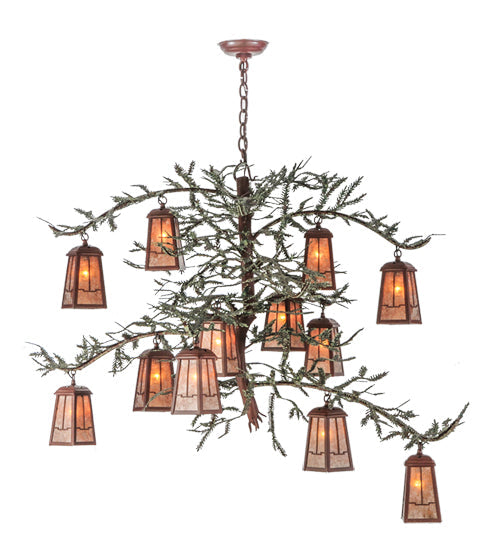 Meyda 52"W Pine Branch Valley View 12 LT Chandelier- 140897