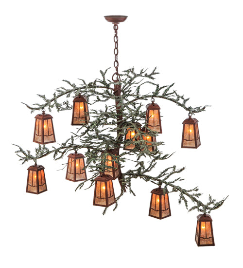 Meyda 52"W Pine Branch Valley View 12 LT Chandelier- 140897