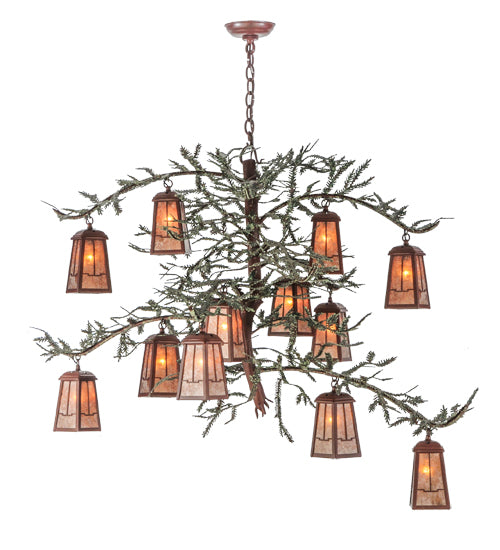 Meyda 52"W Pine Branch Valley View 12 LT Chandelier- 140897