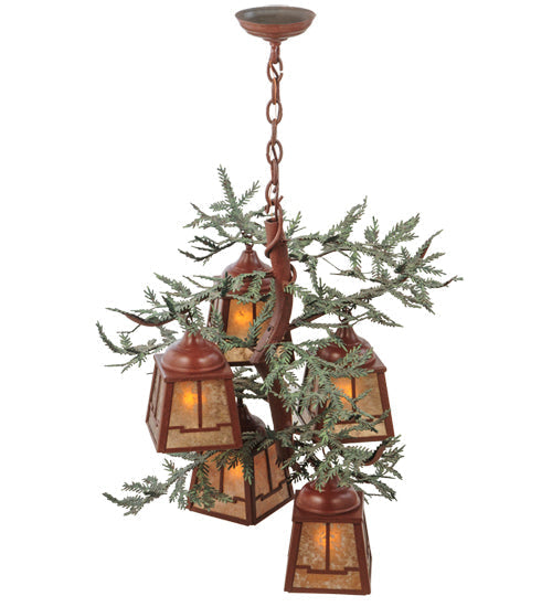 Meyda 28"w Pine Branch Valley View 5 Lt Chandelier - 142072