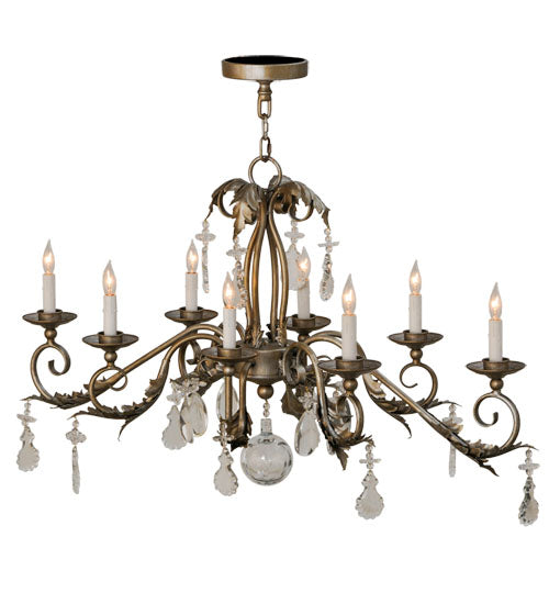 Meyda 44" Long Windsor 8 Light Oblong Chandelier- 143961