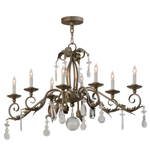 Meyda 44" Long Windsor 8 Light Oblong Chandelier- 143961