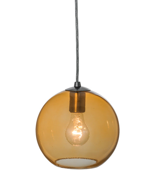 Meyda 8"W Bola Amber Mini Pendant '144333