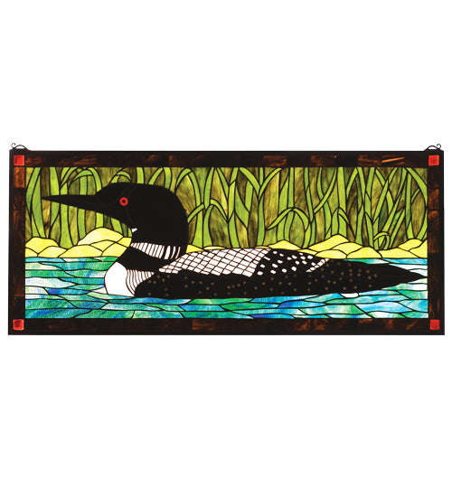 Meyda 40"W X 17"H Loon Stained Glass Window '14625