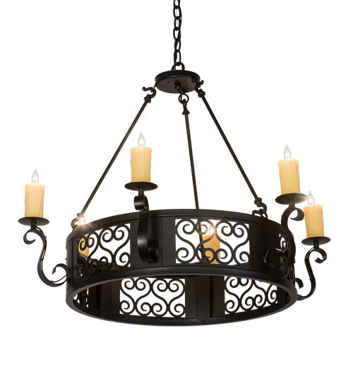 Meyda 36"Wide Liesel 6 Light Chandelier '146660