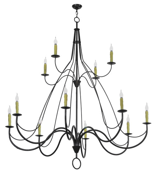 Meyda 68" Wide Bell 12 Light Two Tier Chandelier- 146889