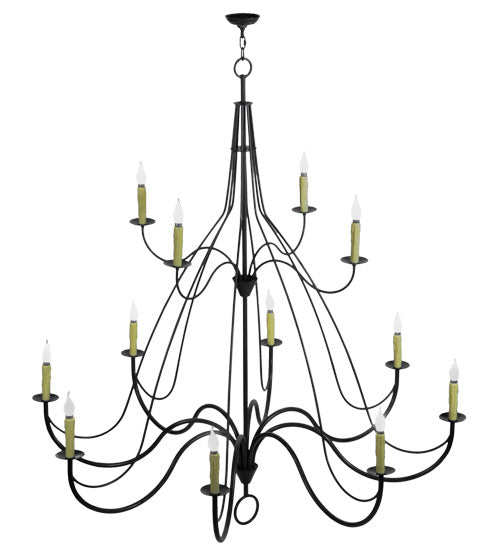 Meyda 68" Wide Bell 12 Light Two Tier Chandelier- 146889