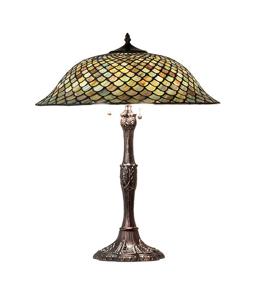 Meyda 26" High Tiffany Fishscale Table Lamp- 147470