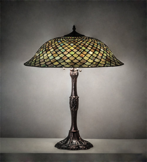 Meyda 26" High Tiffany Fishscale Table Lamp- 147470